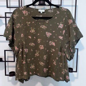 Lucky Brand Short Sleeve Peasant Top (M)
